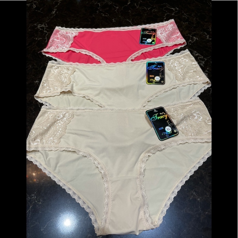 Women’s Nylon Stretch Pants Coral and Beige Color